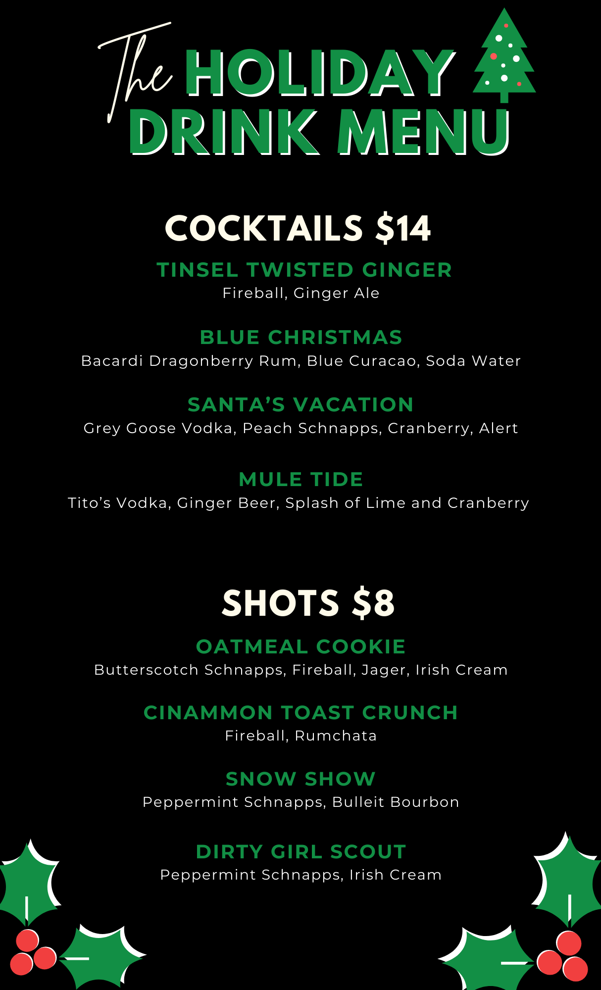 DRINK MENU Shenannigans Chicago