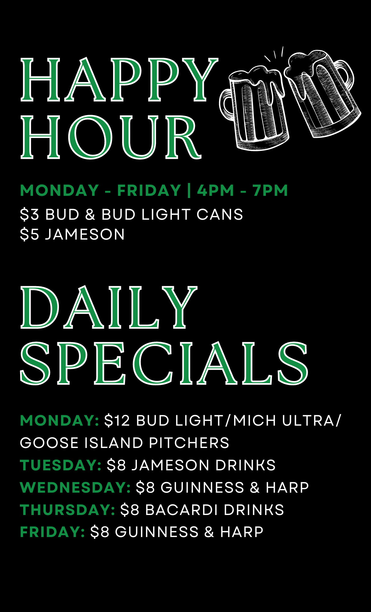 DRINK MENU Shenannigans Chicago